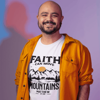 Faith Can Move Mountains Christian Bible Verse Tshirt