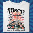 RISEN - Just as He said He would - Zach Christian Apparel - Christian apparel