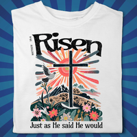 RISEN - Just as He said He would - Zach Christian Apparel - Christian apparel